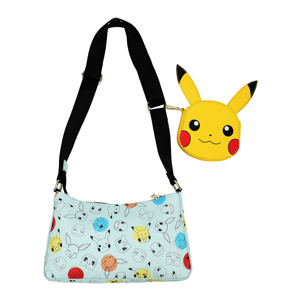 Pokemon - Kanto Starters AOP Crossbody Bag w/ Pika Coin Purse (E20)